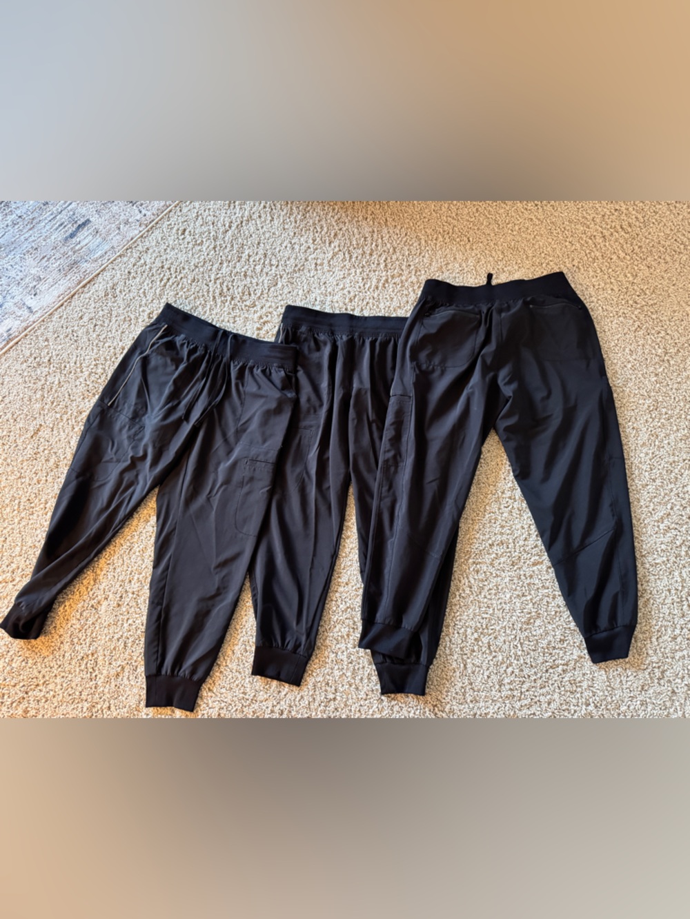 Women’s Petite Black Cherokee Jogger Style Scrubs - Pack of 3